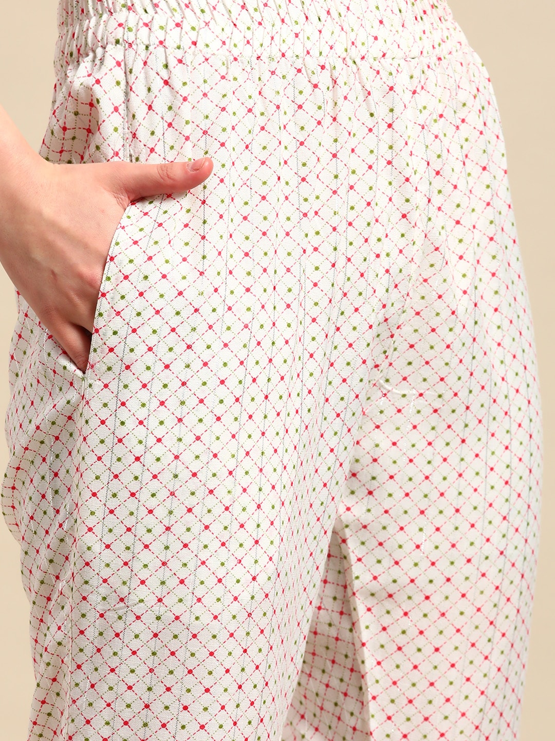 Sangria Women Paisley Printed Gotta Patti Kurta With Trousers - Distacart