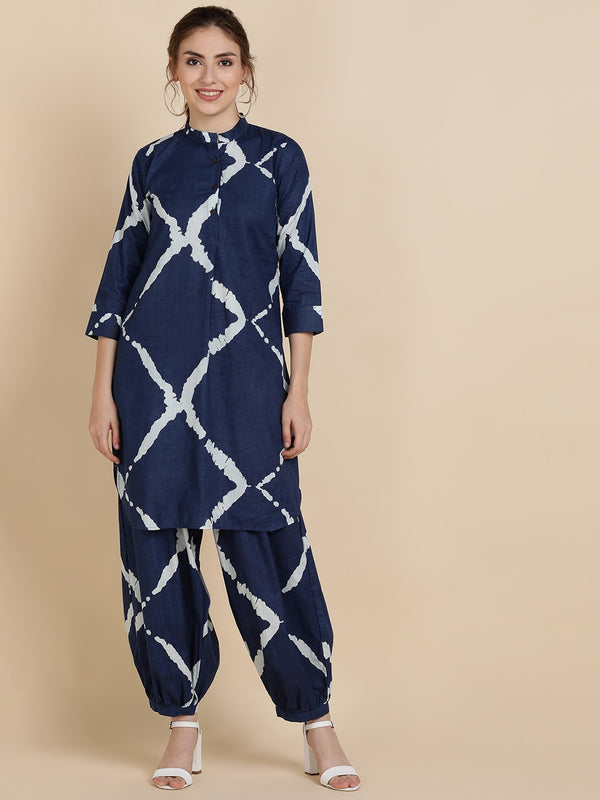 Sangria Dyed Pure Cotton Kurta With Salwar - Distacart