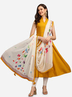 Thumbnail for Kalini Women Mustard Yellow Gotta Patti Kurta With Dupatta - Distacart