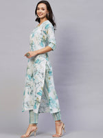 Thumbnail for Kalini Floral Printed Regular Kurta With Trousers - Distacart