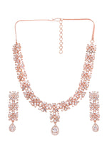 Thumbnail for Saraf RS Jewellery Rose Gold-Plated American Diamond Studded Handcrafted Jewellery Set - Distacart
