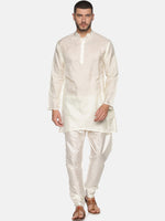 Thumbnail for Sethukrishna Mens Off-White Kurta with Pyjamas - Distacart
