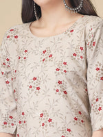 Thumbnail for Kalini Floral Printed Round Neck Kurta with Trousers - Distacart