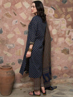 Thumbnail for Sangria Printed Pure Cotton Kurta with Trousers & With Dupatta - Distacart