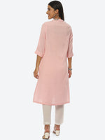 Thumbnail for Biba Women Pure Cotton Striped Mandarin Collar Kurta - Distacart