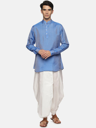Sethukrishna Men Blue Striped Angrakha Kurti with Dhoti Pants - Distacart