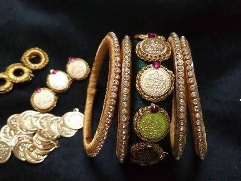 Designer Silk Threaded Bangles Set of 2