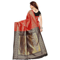 Thumbnail for Vamika Banarasi Jaquard Red Weaving Saree (BANARASI 03)