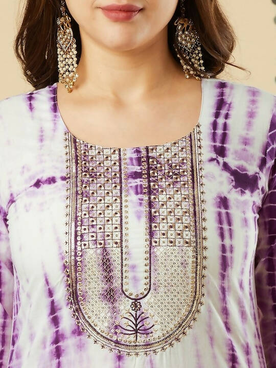 Kalini Abstract Printed Thread Work Kurta With Trousers & Dupatta - Distacart