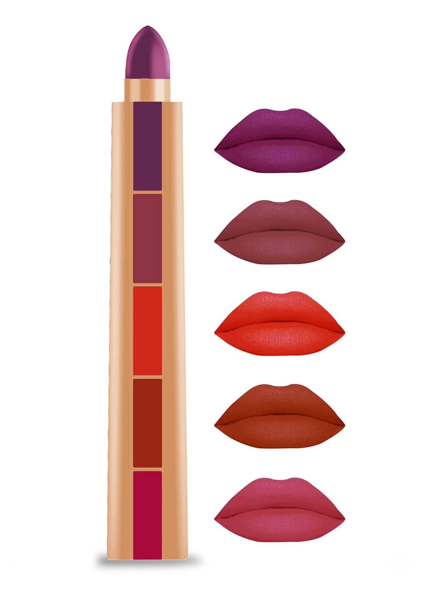 Favon Angel Rose 5in1 Multicolor Lipstick(G) - Distacart