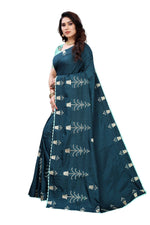 Thumbnail for Vamika Rama Green Dola Silk Embroidery Saree (HELENA RAMA) - Distacart
