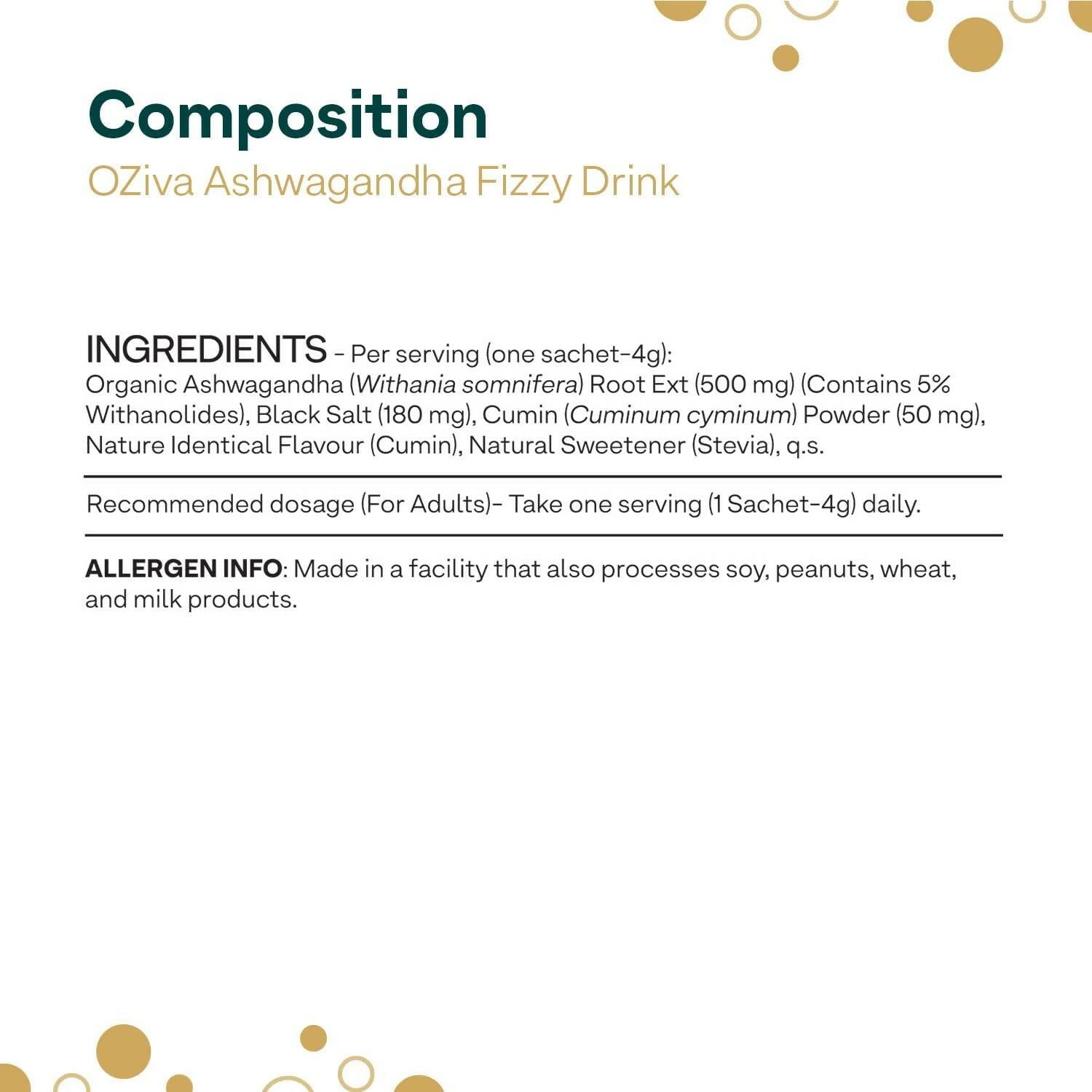 OZiva Ashwagandha Fizzy Drink Mix - Distacart