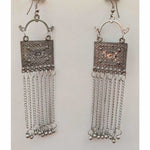 Thumbnail for Fancy Party Wear Silver Oxidized Long Tassel Chain Earrings