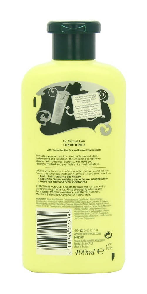 Herbal Essences Moisture Balance Conditioner For Normal Hair A Luscious Formula With Chamomile, Aloe Vera, And Passion Flower Extract