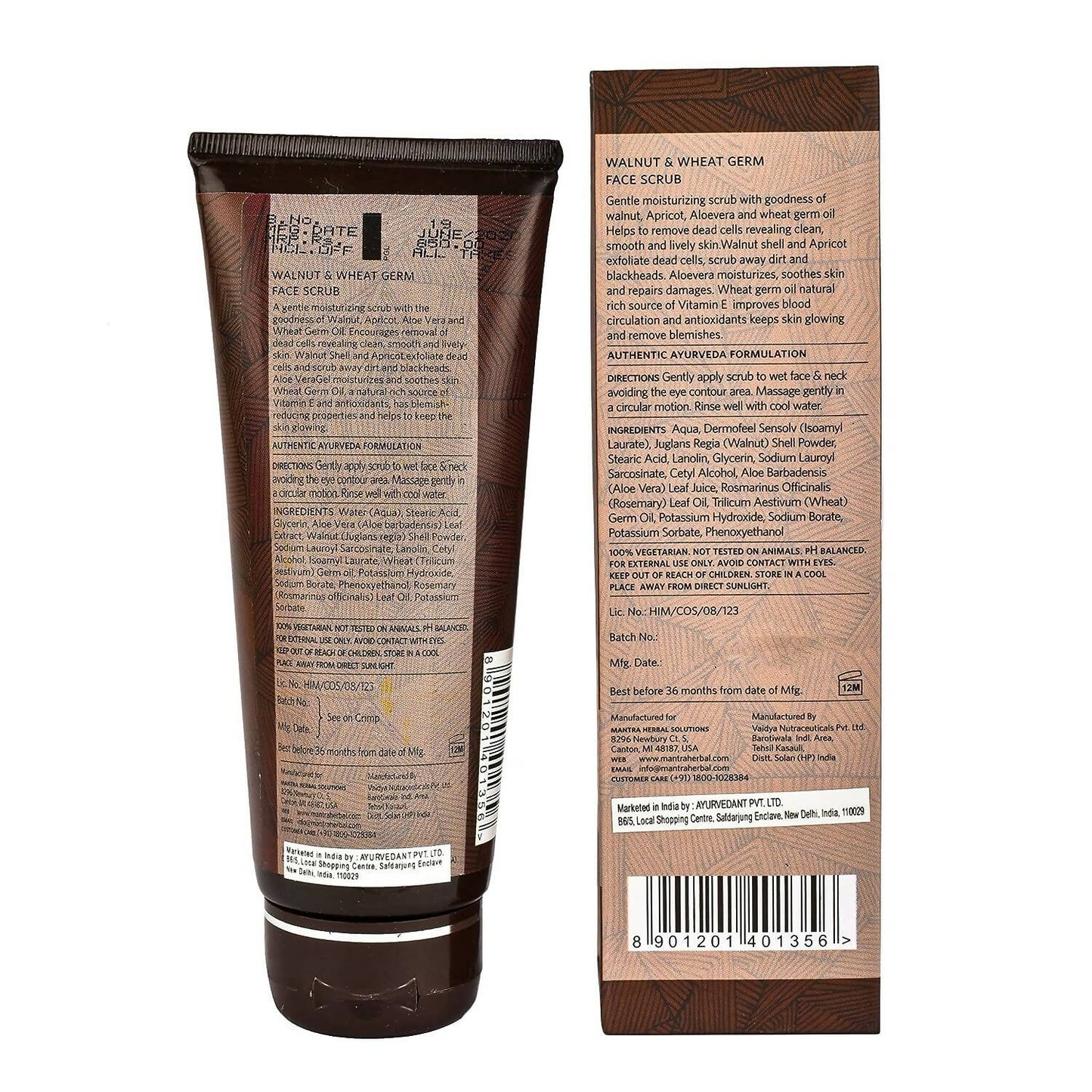 Mantra Herbal Walnut & Wheat Germ Face Scrub For Men - Distacart