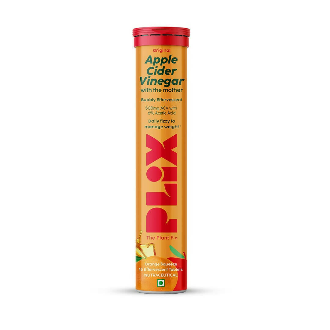 PLIX The Plant Fix Apple Cider Vinegar Effervescent Tablet with Mother - Orange Squeeze - Distacart