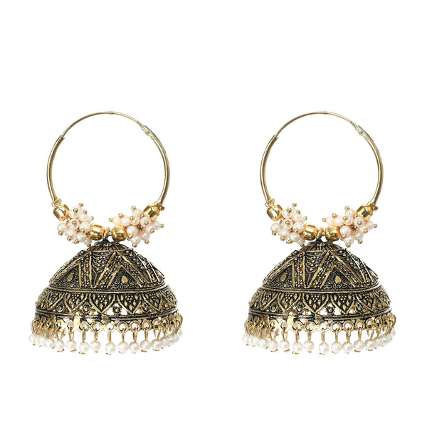 Mominos Fashion Johar Kamal Latest Designer Golden Color Jhumkas - Distacart