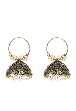 Mominos Fashion Johar Kamal Latest Designer Golden Color Jhumkas - Distacart