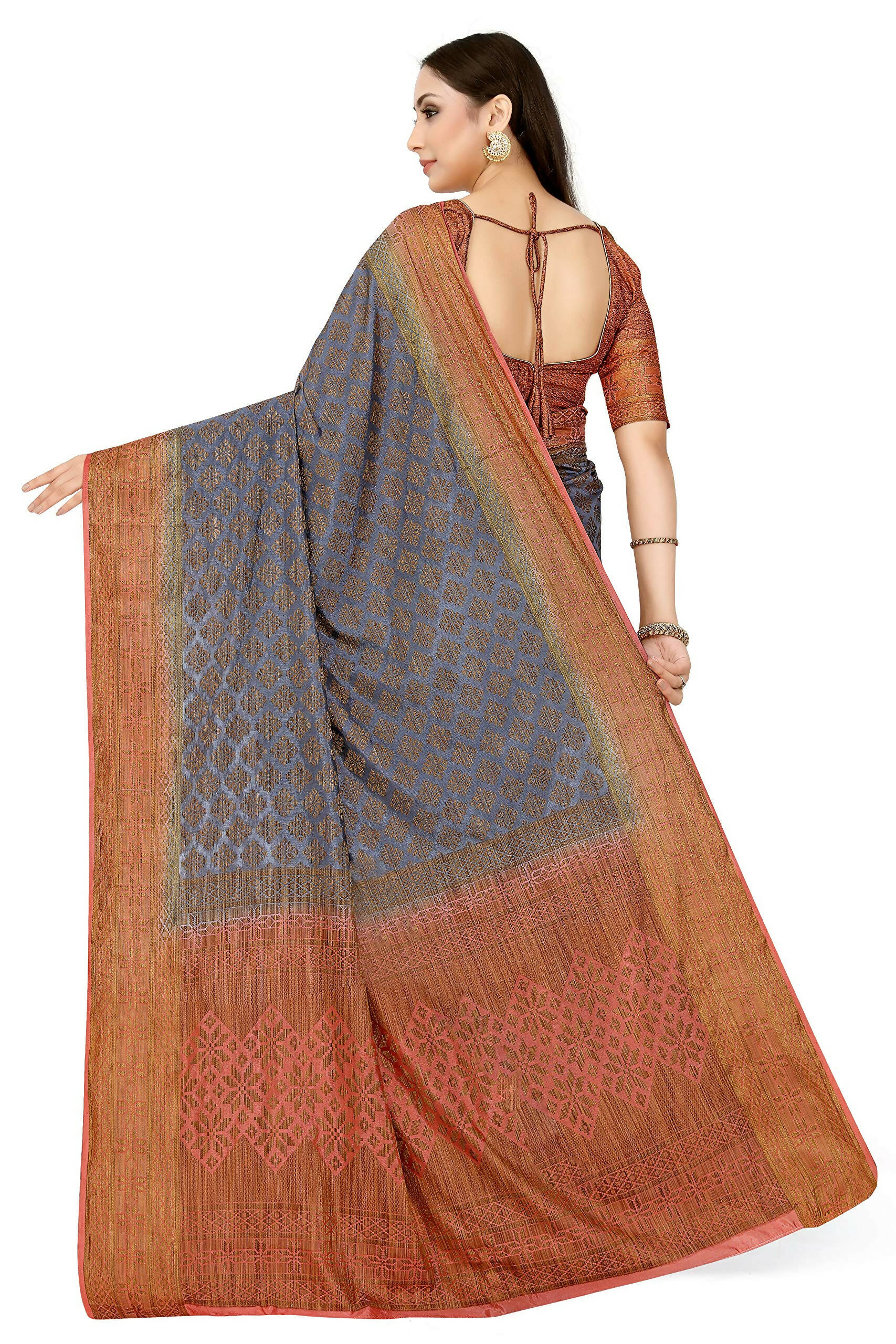 Mimosa Women's Patola Art Silk Grey Saree - Distacart