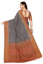 Thumbnail for Mimosa Women's Patola Art Silk Grey Saree - Distacart