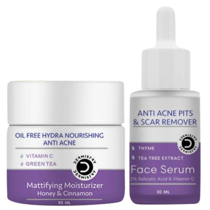 Dermistry Anti Acne Mattifying Moisturizer & Anti Acne Face Serum - Distacart