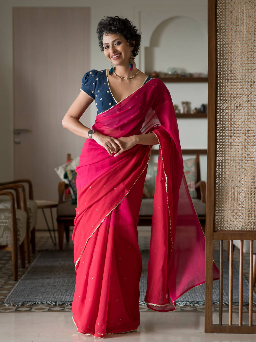 Suta Multi Color Woven Design Pure Cotton Saree - Distacart