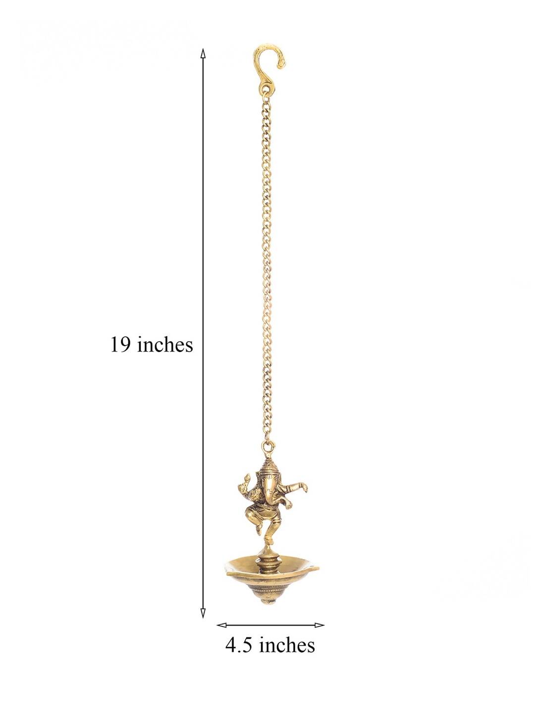 eCraftIndia Brown Dancing Ganesha Brass Hanging Diya - Distacart