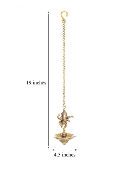 eCraftIndia Brown Dancing Ganesha Brass Hanging Diya - Distacart