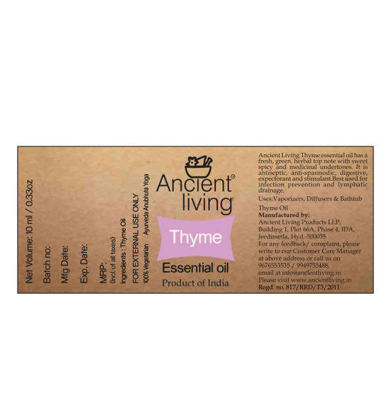 Ancient Living Thyme Essential Oil - Distacart