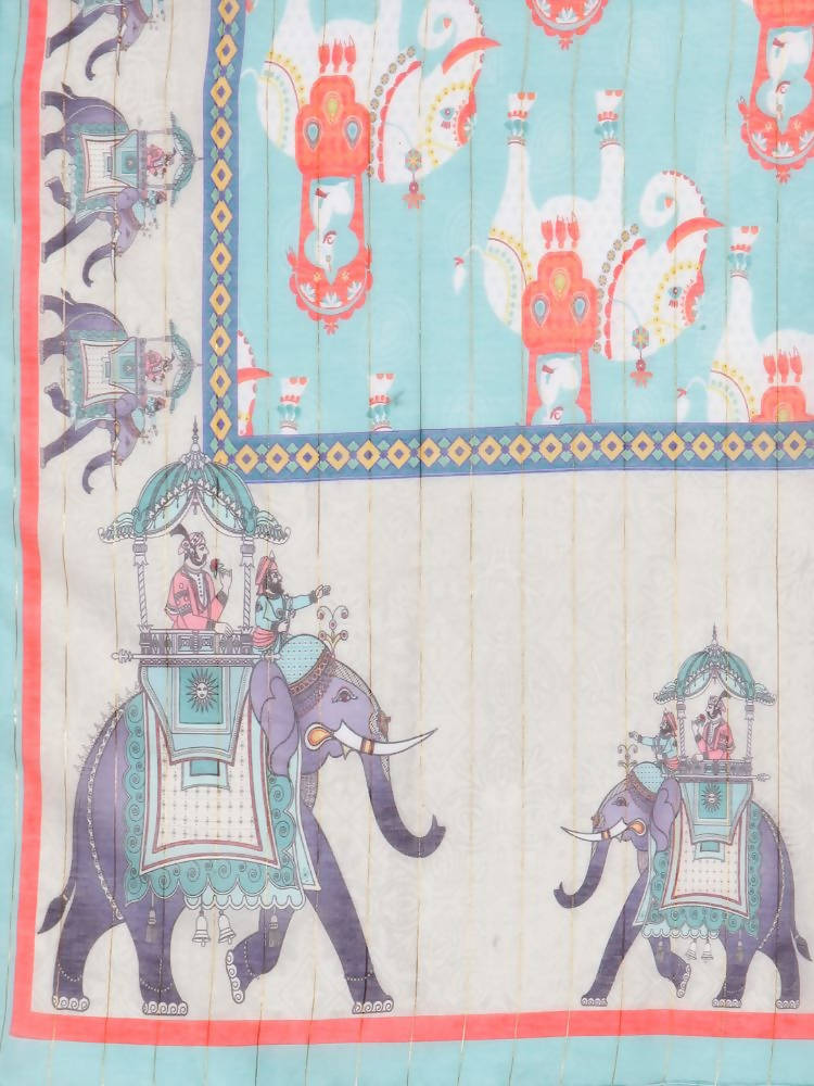 Myshka Women's Red Cotton 3/4 Sleeve V Neck Solid Casual Anarkali Kurta Dupatta Set