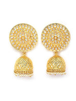 Thumbnail for Gold Plated Circular Shaped Brass Jhumka Earrings For Women and Girls By House of Ree - Distacart