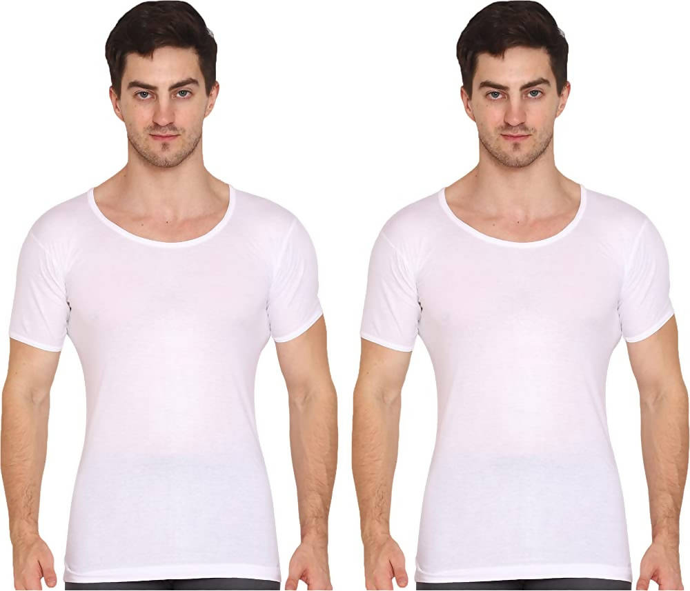 Vip Bonus Men's Half Sleeves Cotton Vest - Pack of 2