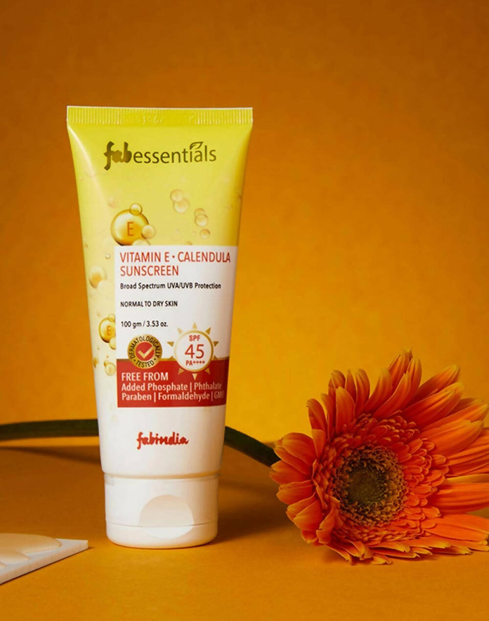 Fabessentials Vitamin E Calendula Sunscreen SPF 45 PA++++ - Distacart