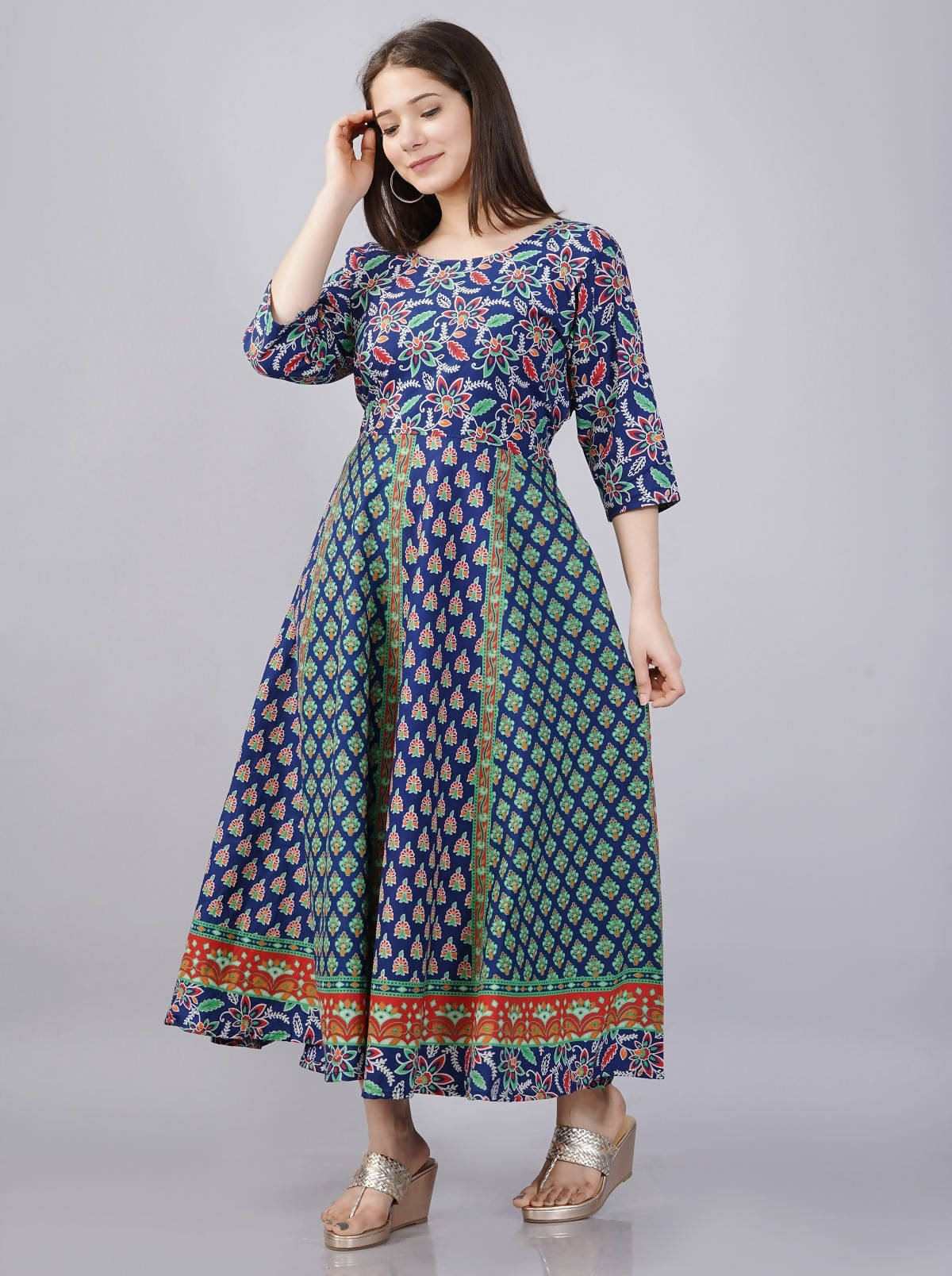 Vamika Multicolor Cotton Printed Party/Casual Wear Kurti (GAM27K)