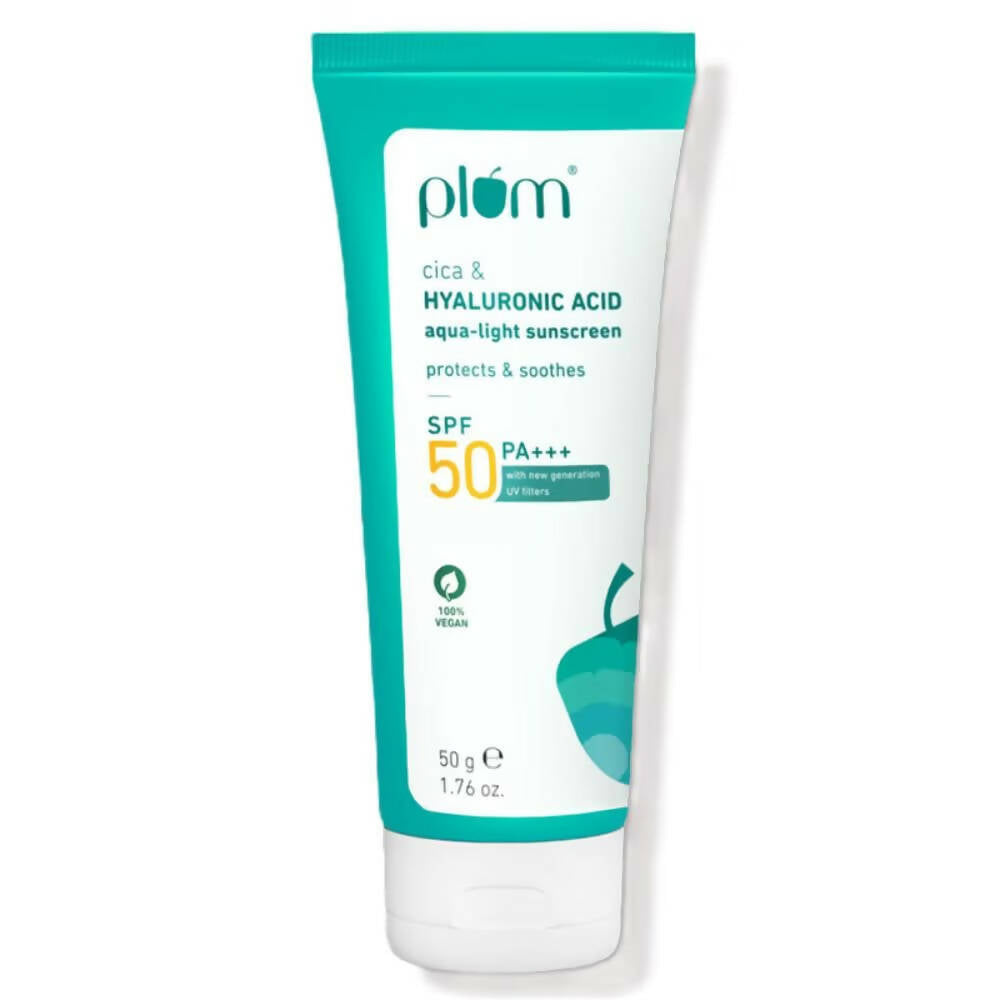 Plum Cica & Hyaluronic Acid SPF 50 PA+++ Sunscreen - Distacart