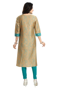 Thumbnail for Snehal Creations Beige Cotton Silk Tunic for Women - Distacart