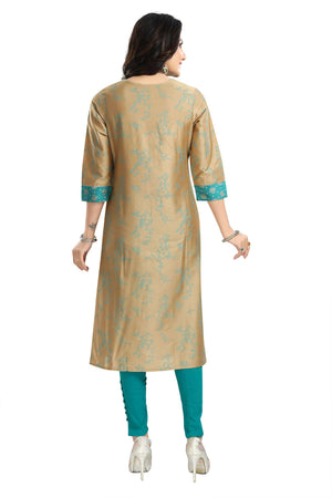 Snehal Creations Beige Cotton Silk Tunic for Women - Distacart