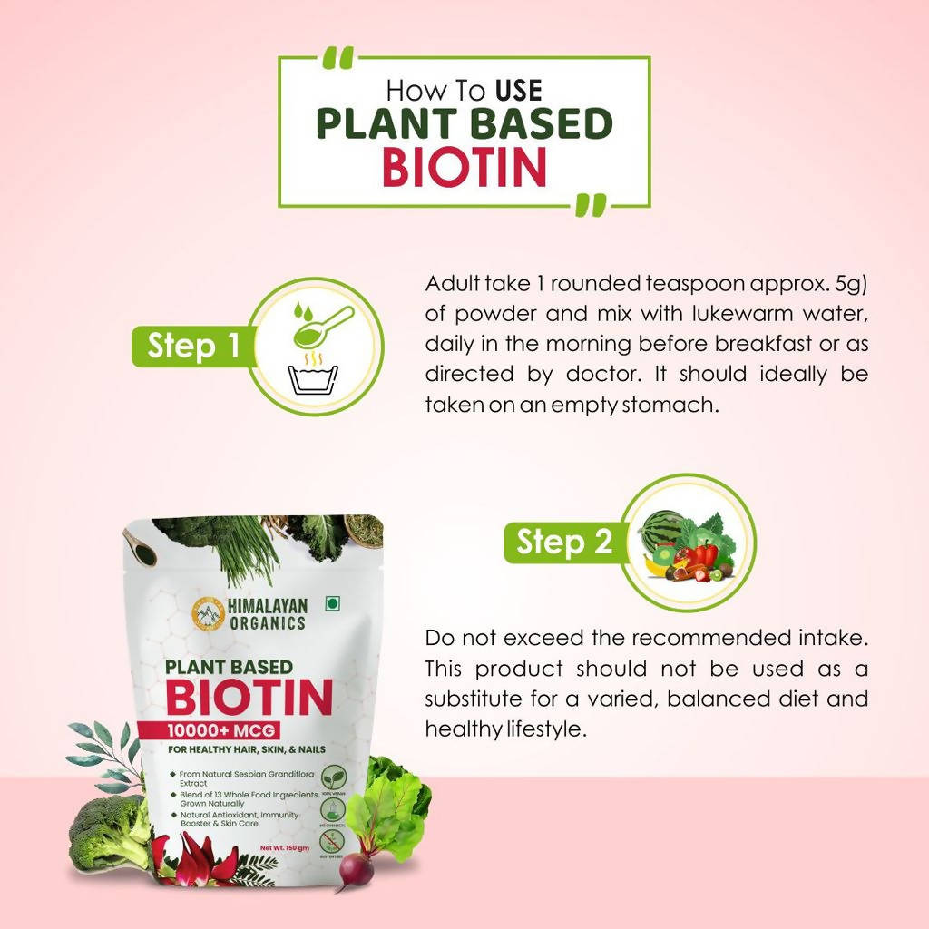 Himalayan Organics Plant-Based Biotin 10000mcg
