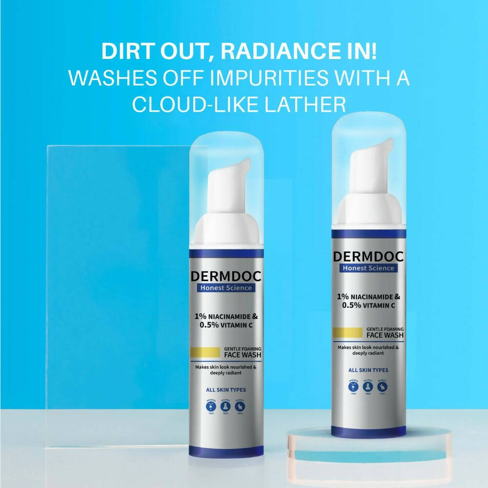 Dermdoc 1% Niacinamide & 0.5% Vitamin C Gentle Foaming Face Wash - Distacart
