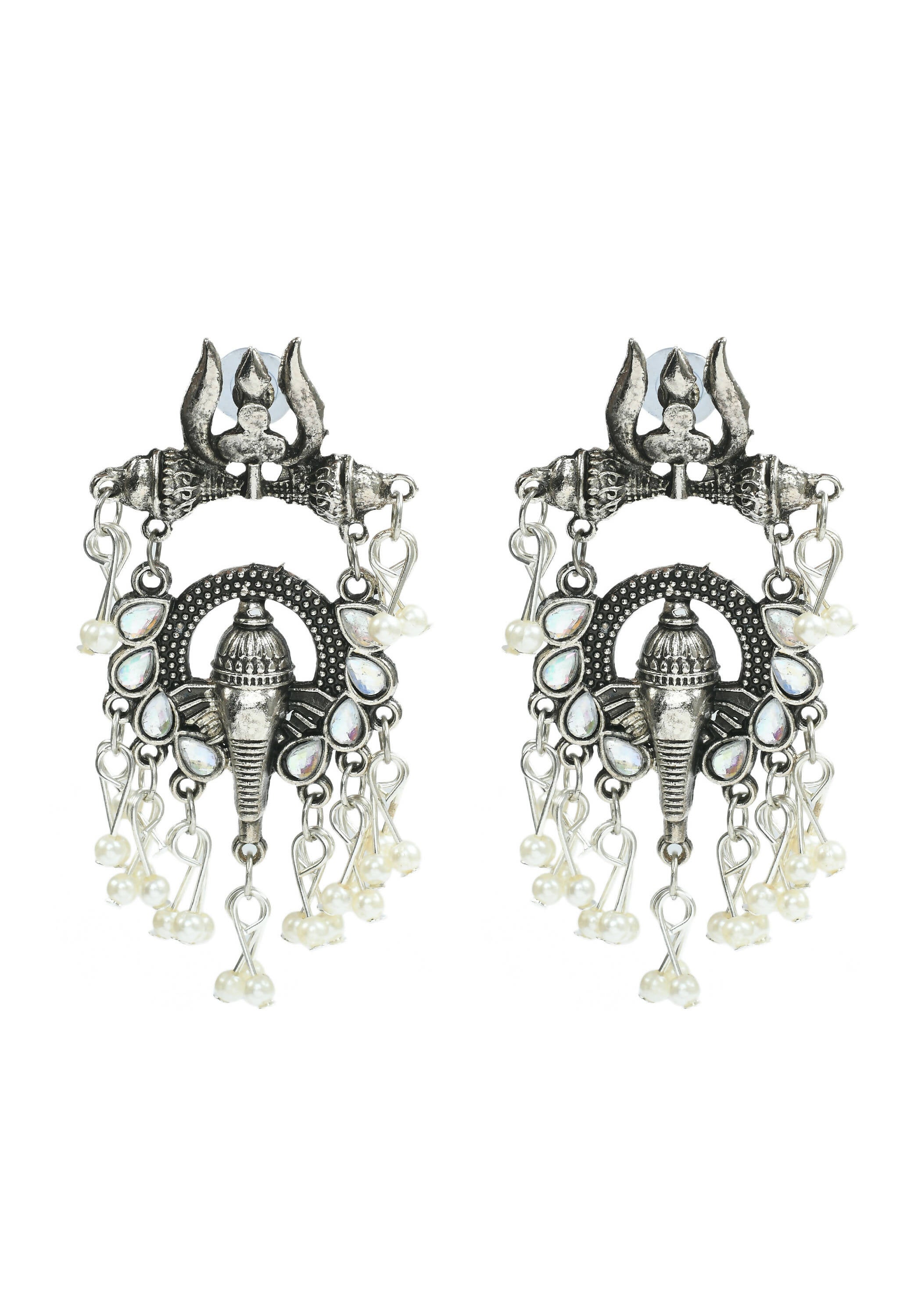 Mominos Fashion Johar Kamal Oxidised Silver-Plated Ganesha Design Necklace Choker Set - Distacart
