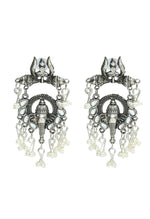 Thumbnail for Mominos Fashion Johar Kamal Oxidised Silver-Plated Ganesha Design Necklace Choker Set - Distacart