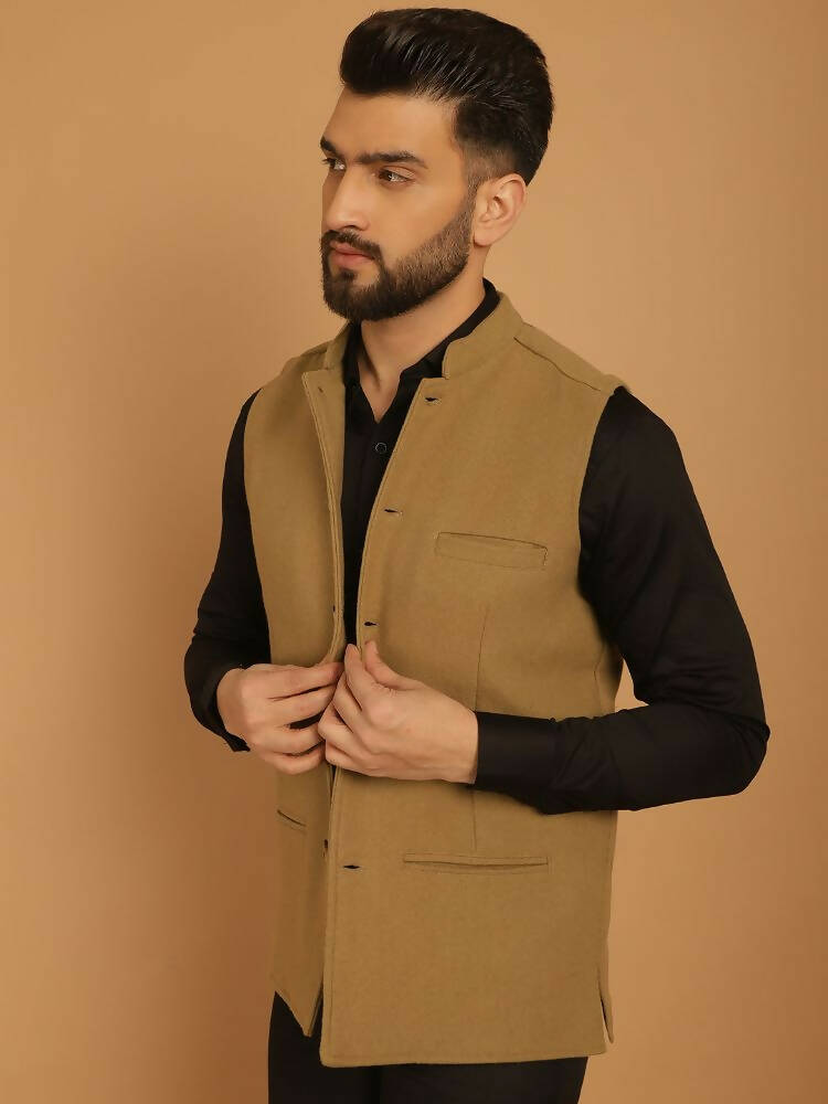 Even Apparels Pure Wool Nehru Jacket - Beige - Distacart