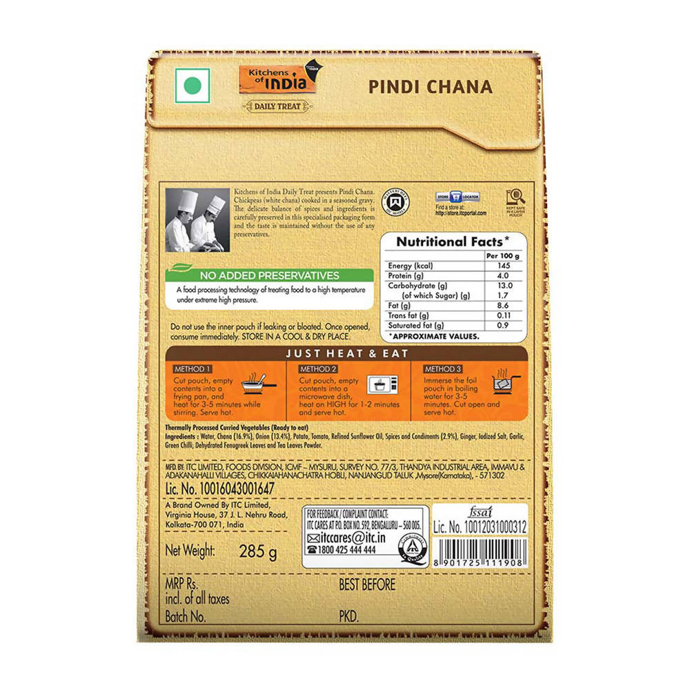 Kitchens of India Pindi Chana - Distacart