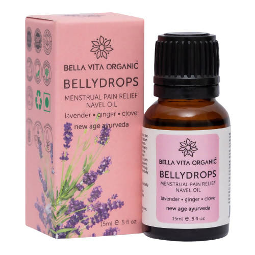 Bella Vita Organic Belly Drops Menstrual Pain Relief Navel Oil - Distacart