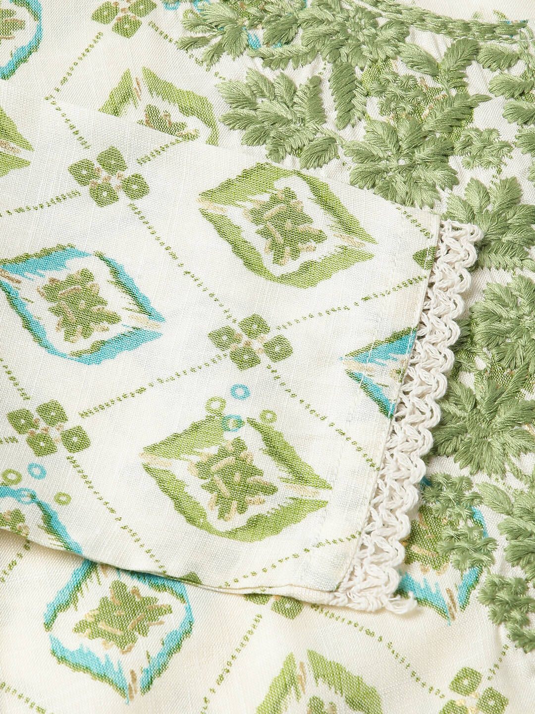 Green Poly Rayon Aztec Printed Straight Fit Kurta - Prasuti - Distacart