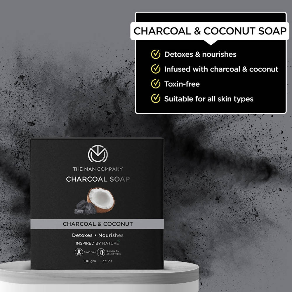 The Man Company Charcoal Soap Bar - Charcoal & Coconut - Distacart
