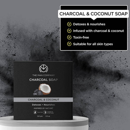 The Man Company Charcoal Soap Bar - Charcoal & Coconut - Distacart