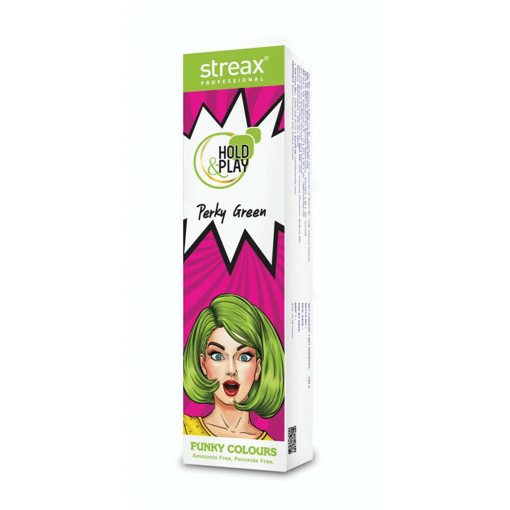 Streax Professional Hold & Play Funky Colours -Perky Green - Distacart