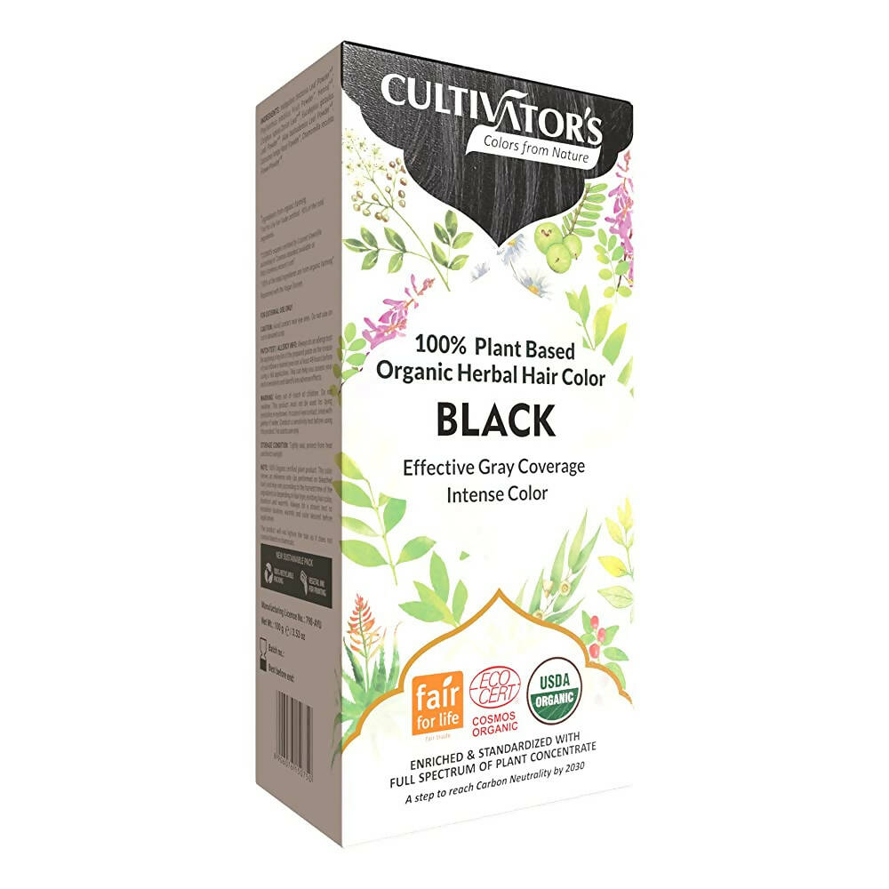 Cultivator's Organic Herbal Hair Color - Black - Distacart