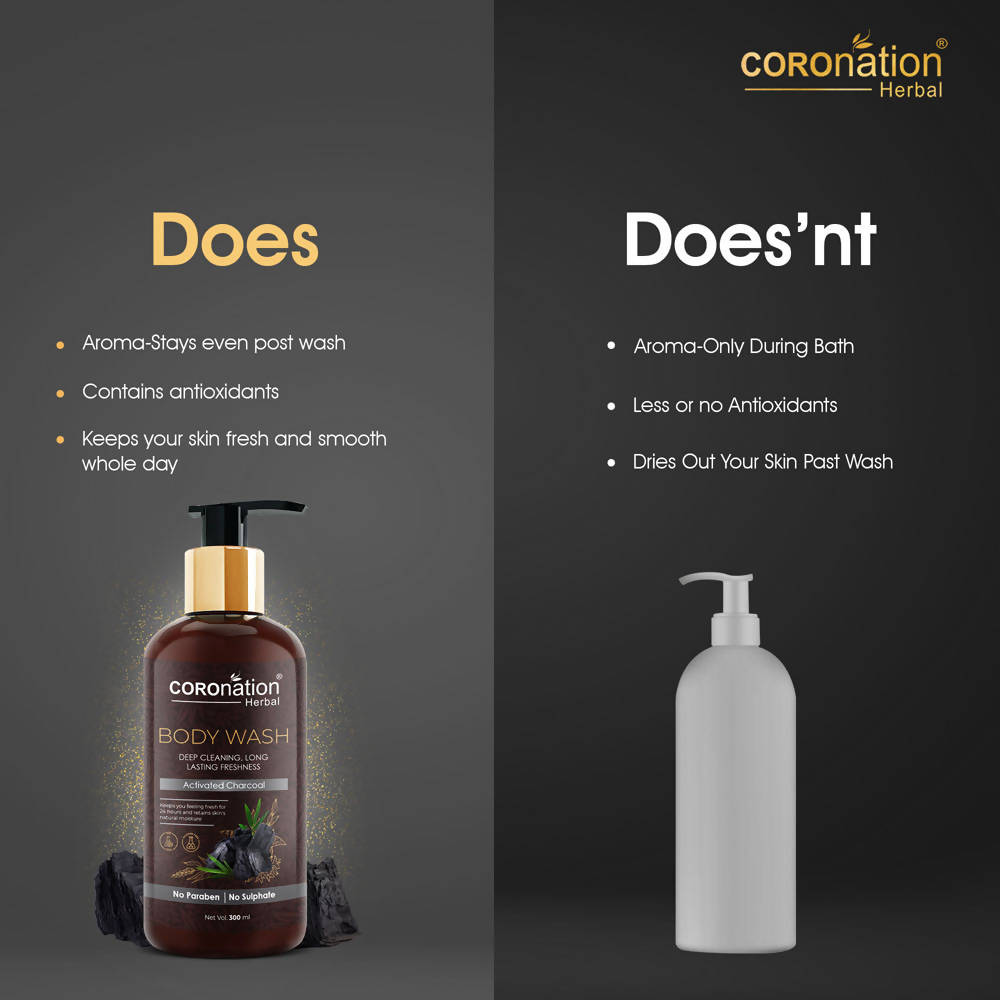 Coronation Herbal Activated Charcoal Body Wash - Distacart